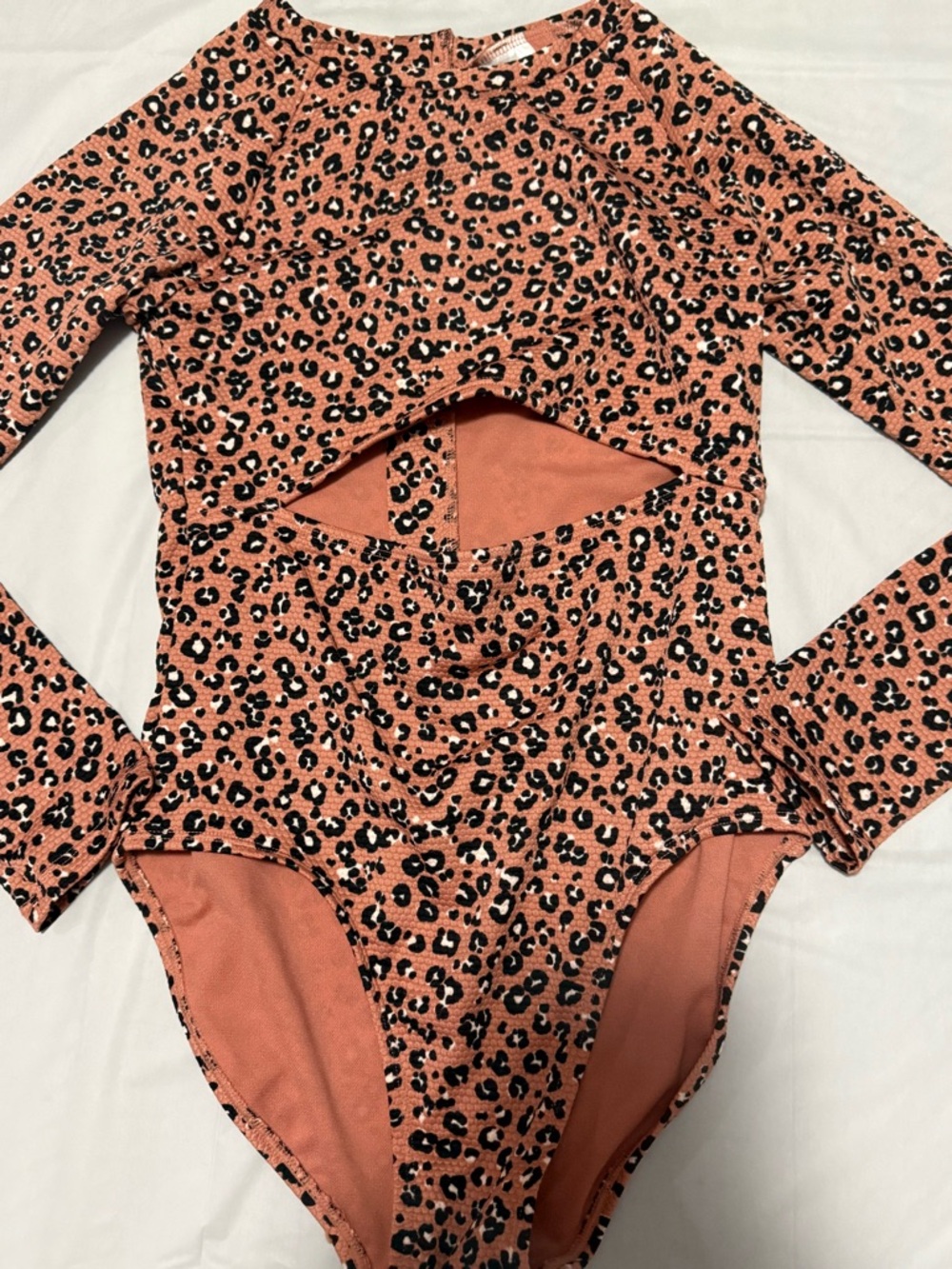 Art Class Girls Large 10/12 Leopard One Piece Swimsuit Rash Guard NEW - Picture 5 of 9